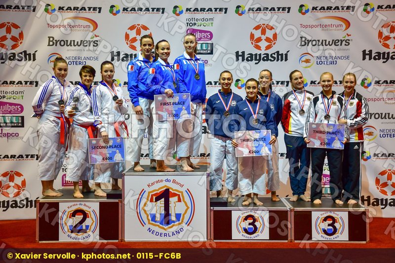 Female Team Kata France Germany Italy podium