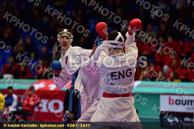 -63kg cadet England finals Gok Samed kumite male Thorpe Mitchell