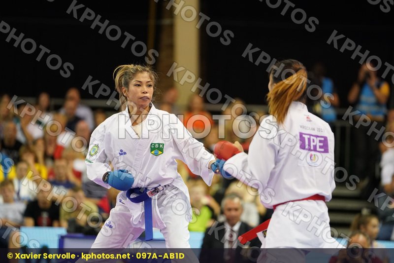 Brazil Chinese Taipei Female Kumite -55kg Gold match Kumizaki Valeria Wen Tzu-Yun