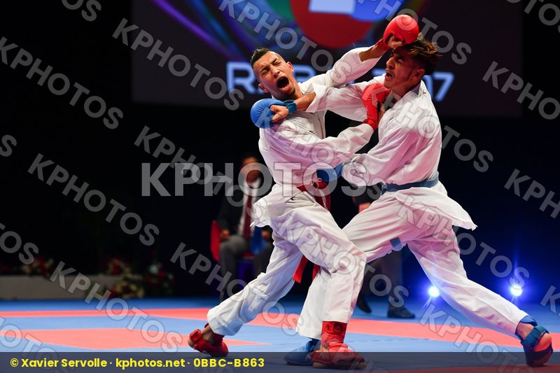 Male kumite -60 kg Morocco Takzima Aymane Taoussi Mohammed