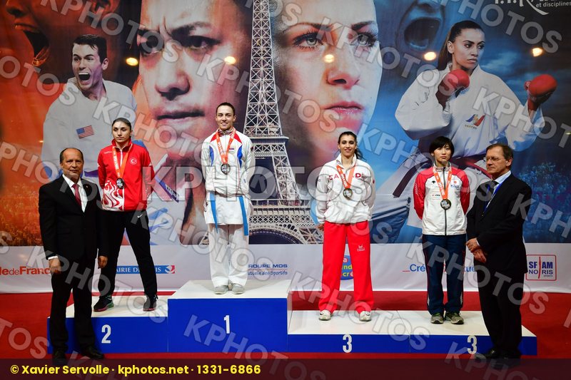 Canada Coban Merve Female kumite -61 kg Japan Jumaa Haya podium