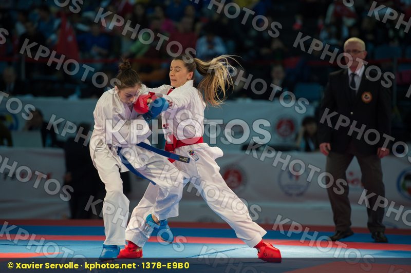 -50 kg bronze match Kryva Kateryna kumite Ozcelik Serap Turkey U