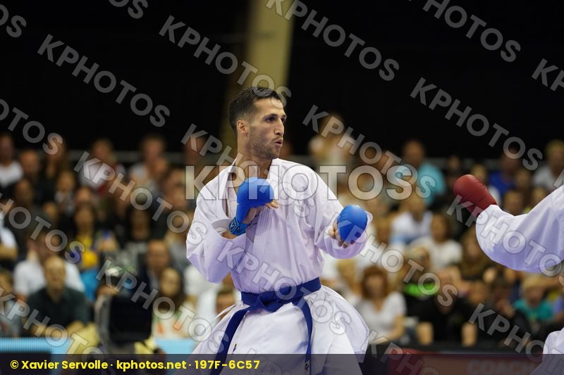 Azerbaijan Farzaliyev Firdosi Gold match Iran Islamic Republic of Male Kumite -60kg Mehdizadeh Amir