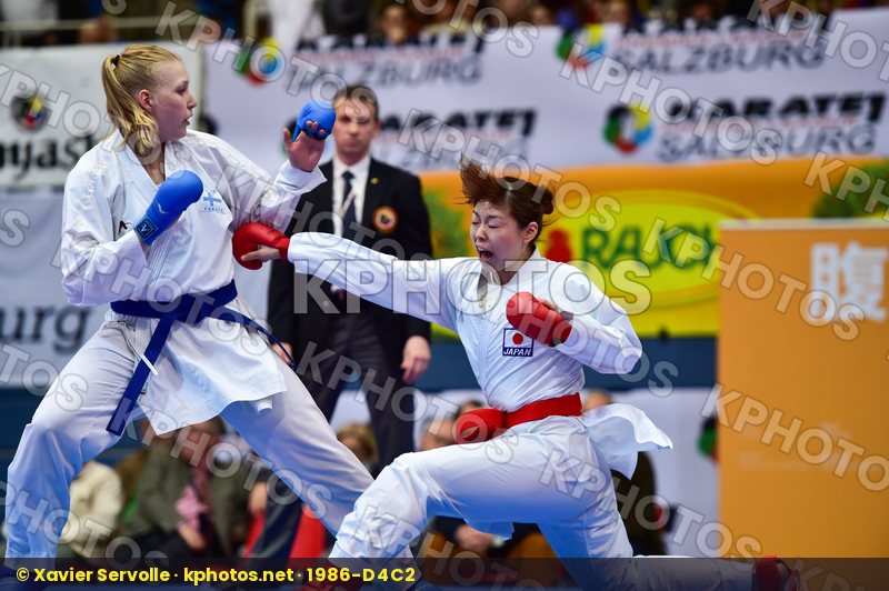 female kumite 68+ kg finland Hirota Japan kuusisto helena uekusa