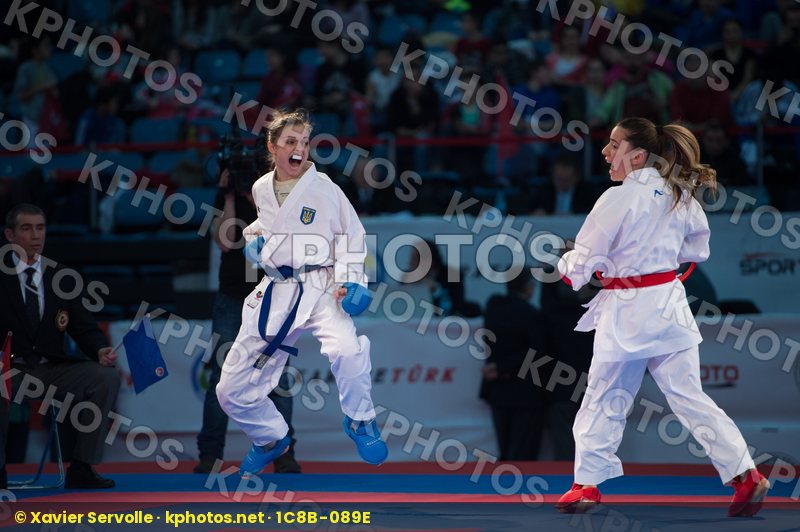 -50 kg bronze match Kryva Kateryna kumite Ozcelik Serap Turkey U