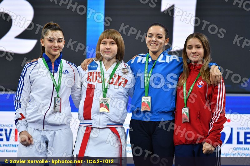 Cadet kata female France Hlavackova Nina Italy podium Pons Lea R