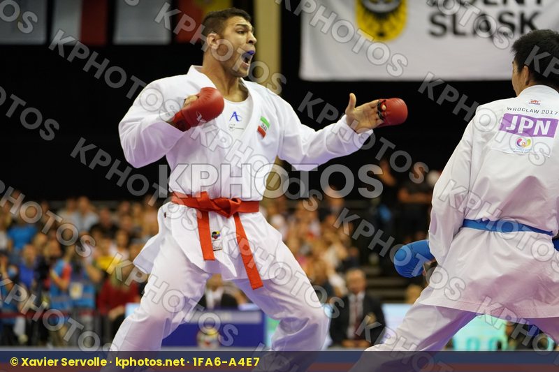 Araga Ryutaro Gold match Iran Islamic Republic of Japan Male Kumite -84kg Poorshab Zabiollah