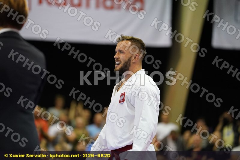 Babos Michal bronze match Male Kumite +84kg Morrocco Ouchen Achraf Poland
