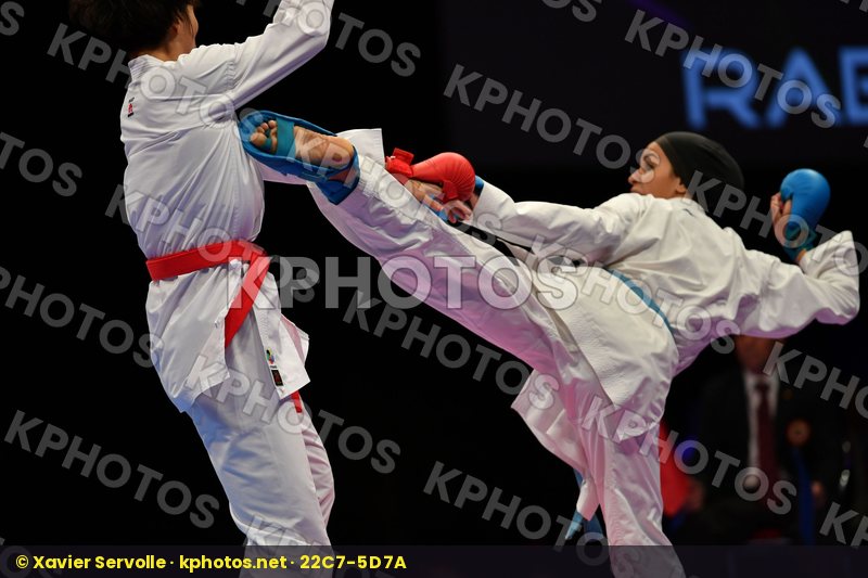 China Female kumite -61 kg Karchali  Najlae Morocco Yin Xiaoyan