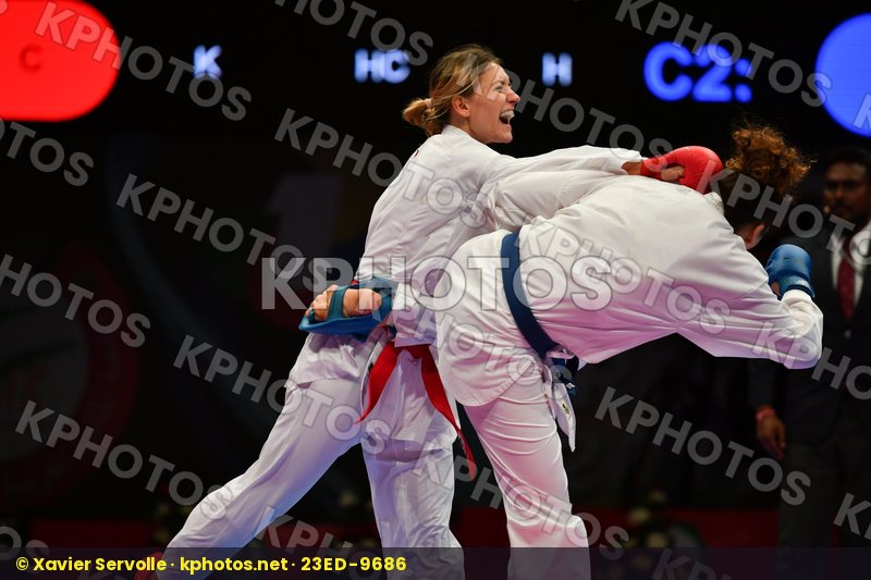 Female kumite 68+ kg France Kloucha Sofia Slovakia Tatarova Domi