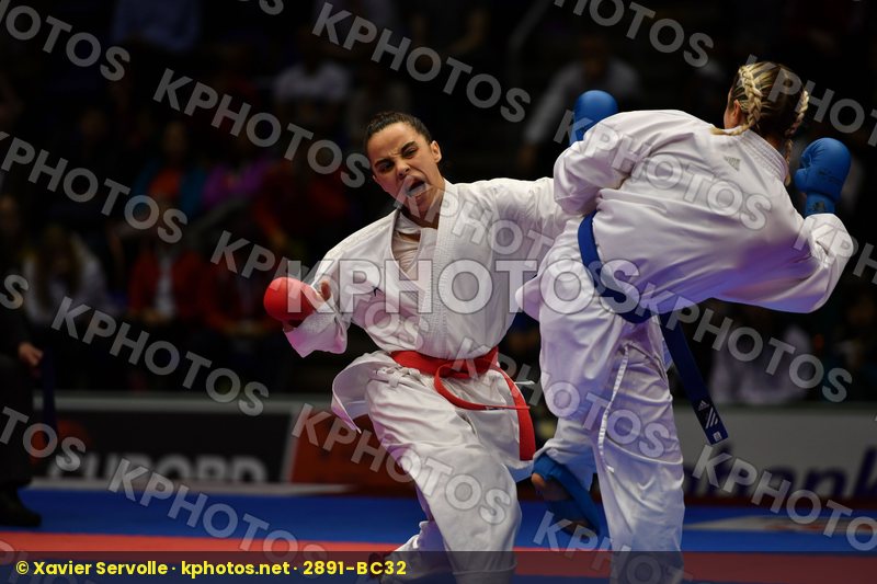 Female kumite -50 kg France Morocco Recchia Alexandra Sayah Aich