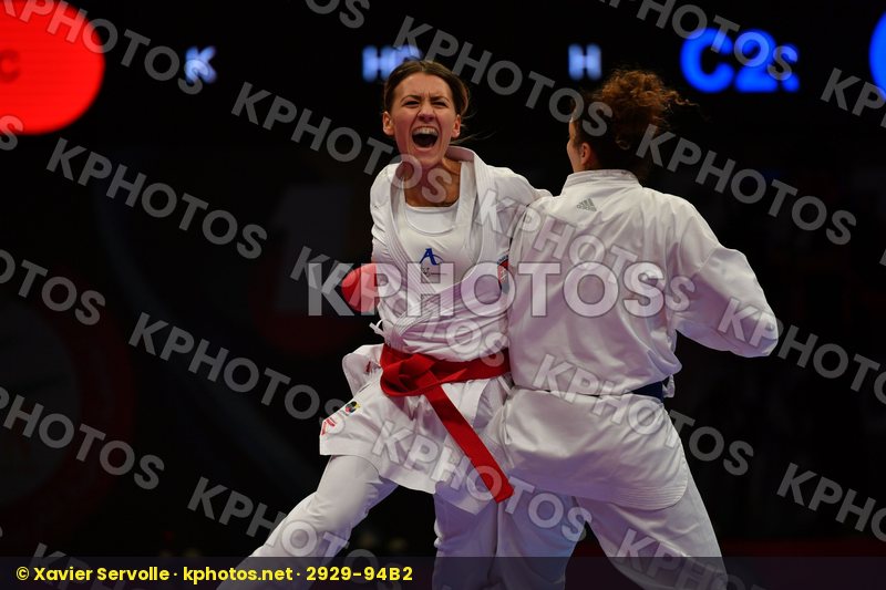 Female kumite 68+ kg France Kloucha Sofia Slovakia Tatarova Domi