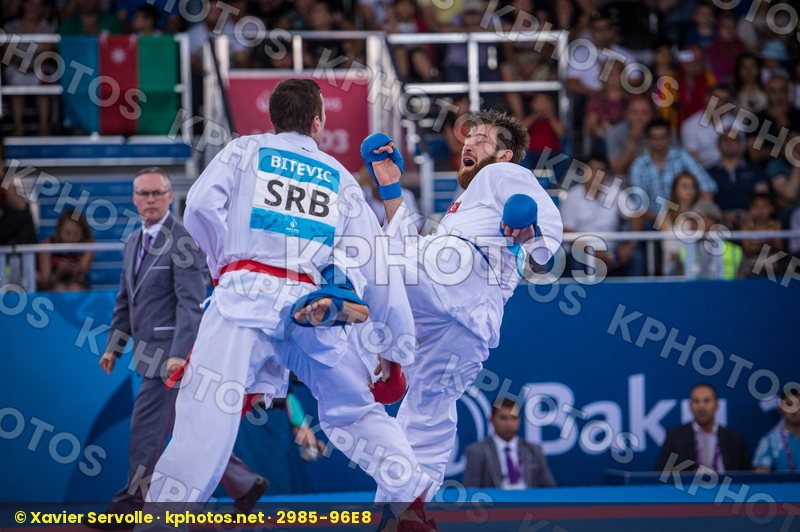 +84 kg Bitevic Slobodan day2 Erkan Enes kumite qualification Ser