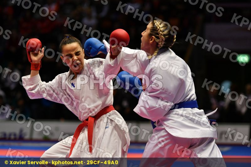 Female kumite -50 kg France Morocco Recchia Alexandra Sayah Aich