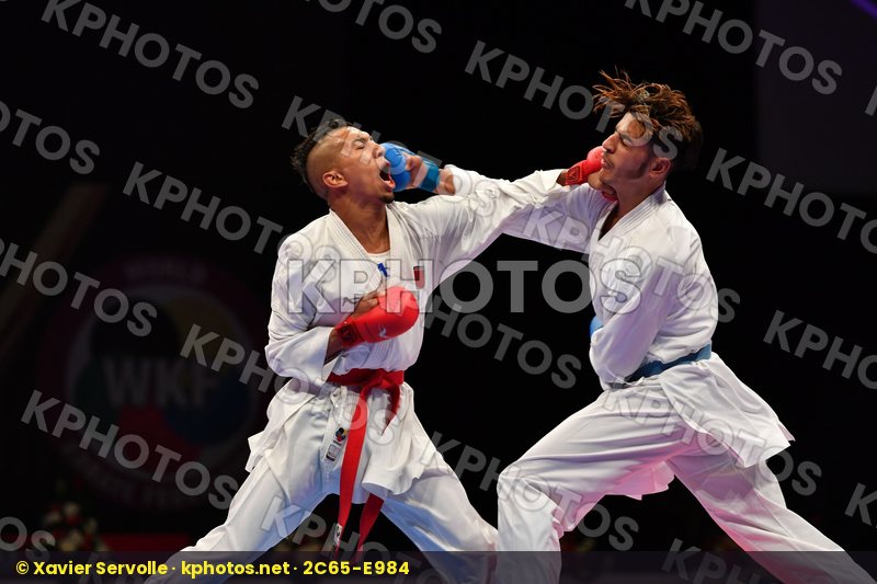 Male kumite -60 kg Morocco Takzima Aymane Taoussi Mohammed