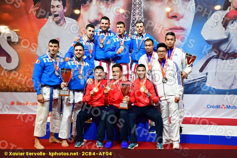 France Italy Male Team Kata podium