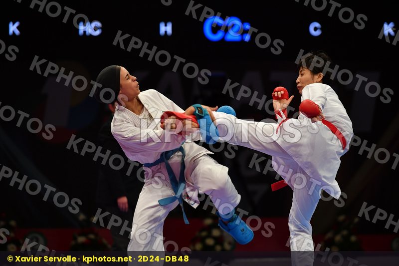 China Female kumite -61 kg Karchali  Najlae Morocco Yin Xiaoyan