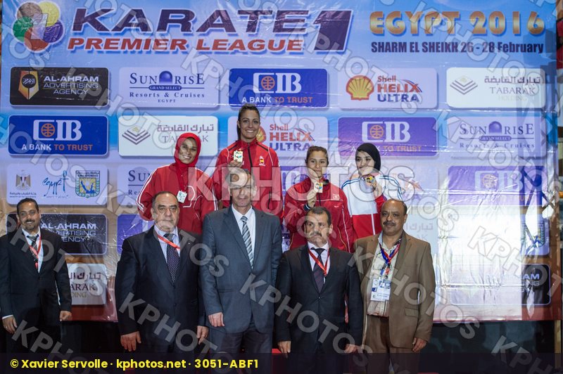 -68 kg Aly Aya Bouaziz Chaima Egypt Ezzat Yasmine kumite podium