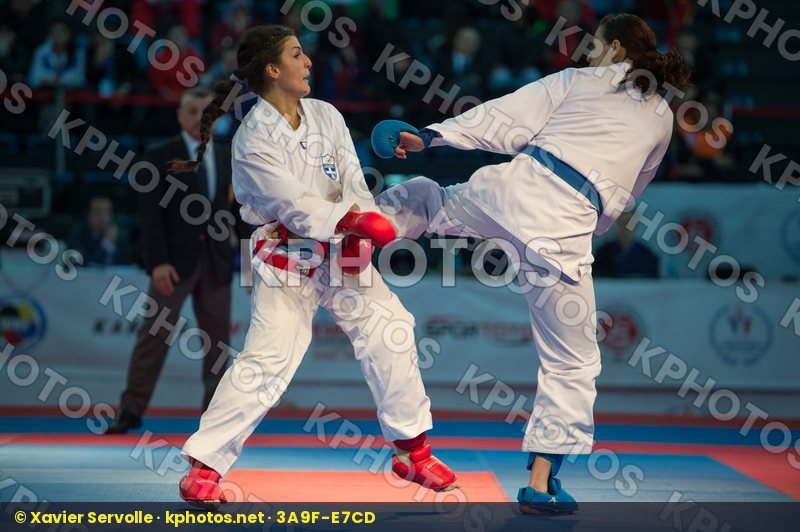 -68 kg bronze match female Greece kumite Montenegro Panetsidou V