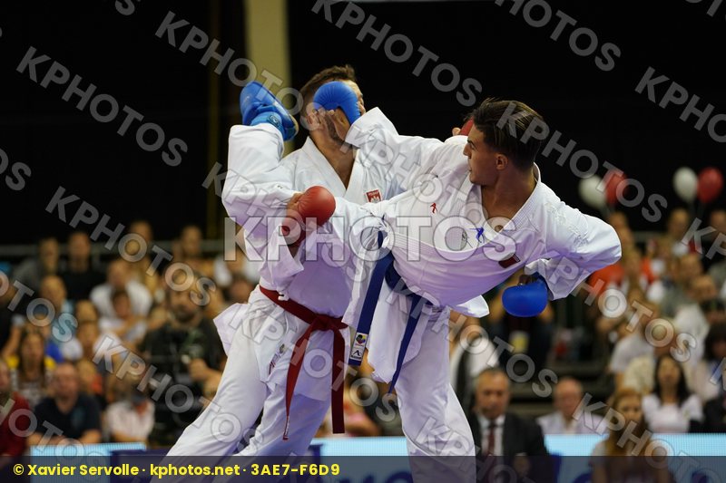 Babos Michal bronze match Male Kumite +84kg Morrocco Ouchen Achraf Poland