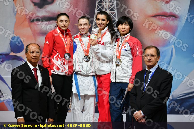Canada Coban Merve Female kumite -61 kg Japan Jumaa Haya podium