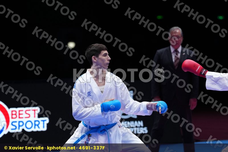 MIKULIC NEMANJA (MONTENEGRO) vs SHARAFUTDINOV ERNEST (EKF-1) in Male Kumite -75 Kg - Final Bout
