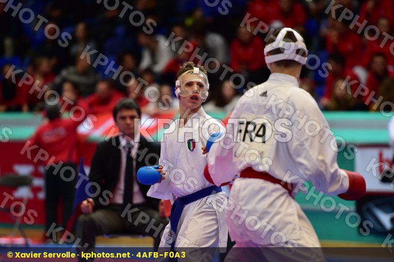 -57kg Azouz Tommy cadet finals france italy kumite male Marchese