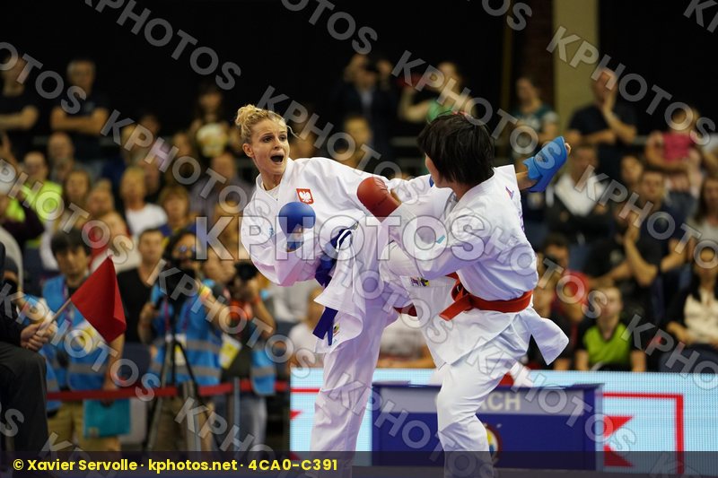 Female Kumite -50kg Japan Miyahara Miho Nowakowska Madgalena Poland