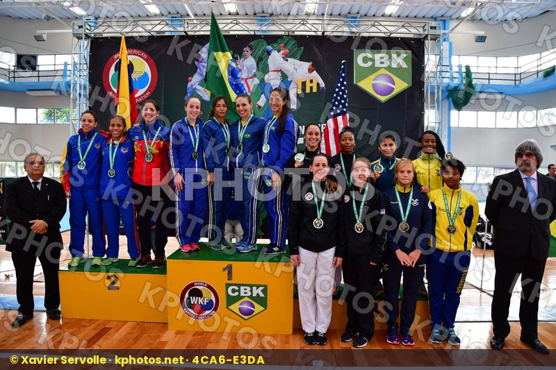 Brasil Ecuador Female kumite podium team United States Of Americ