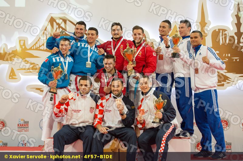 Croatia France Italy kata male podiums Spain team