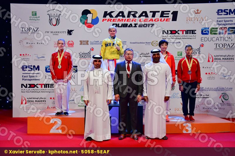 China Female kumite -61 kg podium Serogina Anita Slovakia Suchan