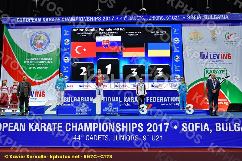 Germany Junior kumite female -48 kg Kmit Solomiya podium Schimpf