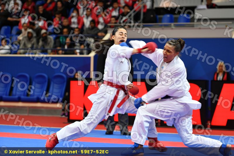 Female kumite 68+ kg Florentin Anne laure France Hocaoglu Meltem