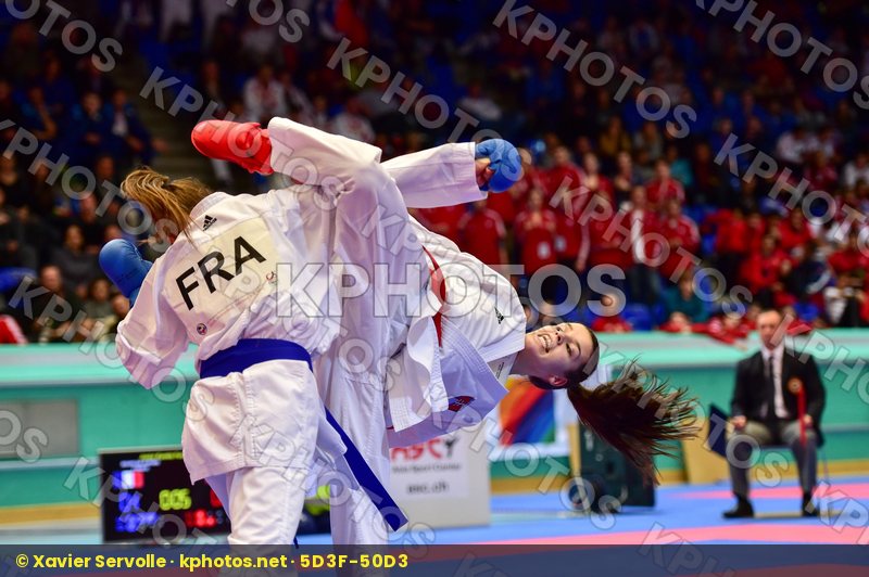 -48 kg Bourcois Aurore female finals france junior kumite Macejk