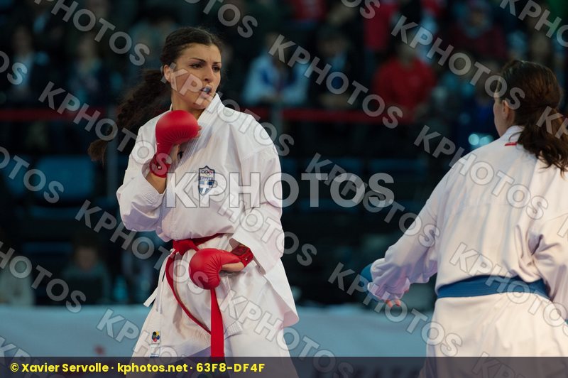 -68 kg bronze match female Greece kumite Montenegro Panetsidou V