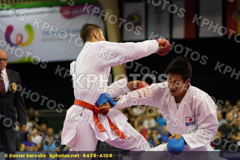 Araga Ryutaro Gold match Iran Islamic Republic of Japan Male Kumite -84kg Poorshab Zabiollah