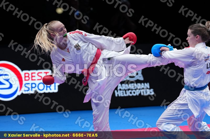 BITSCH MIA (GERMANY) vs WARLING JENNIFER (LUXEMBOURG) in Female Kumite -55 Kg - Final Bout