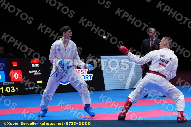 MIKULIC NEMANJA (MONTENEGRO) vs SHARAFUTDINOV ERNEST (EKF-1) in Male Kumite -75 Kg - Final Bout