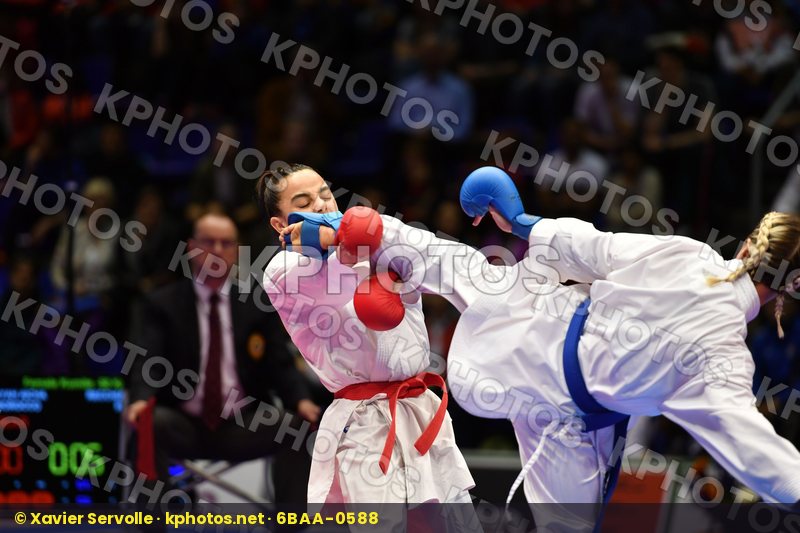 Female kumite -50 kg France Morocco Recchia Alexandra Sayah Aich