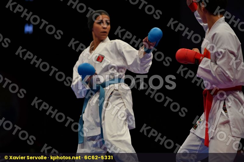 China Female kumite -61 kg Karchali  Najlae Morocco Yin Xiaoyan