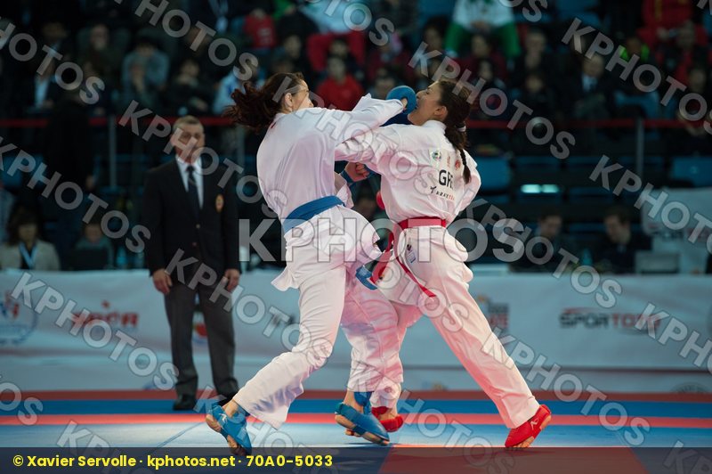 -68 kg bronze match female Greece kumite Montenegro Panetsidou V