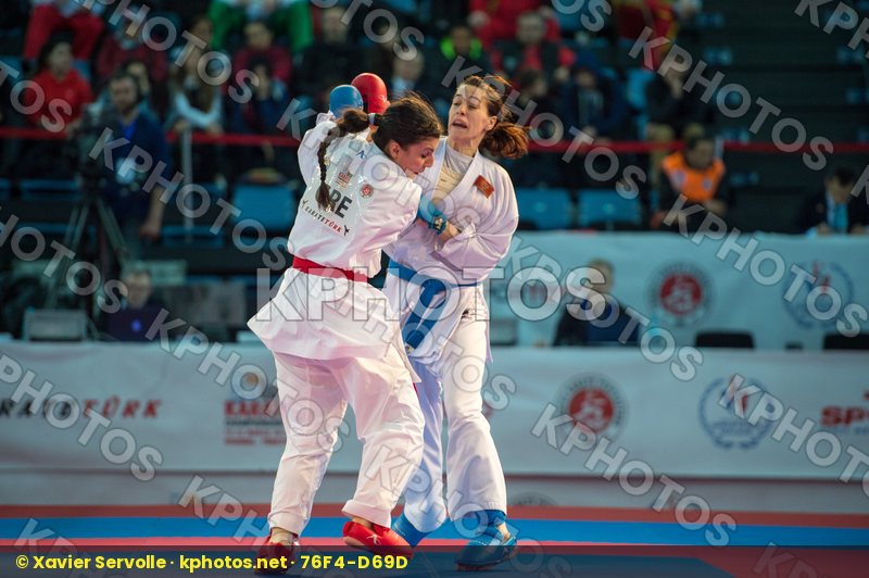 -68 kg bronze match female Greece kumite Montenegro Panetsidou V