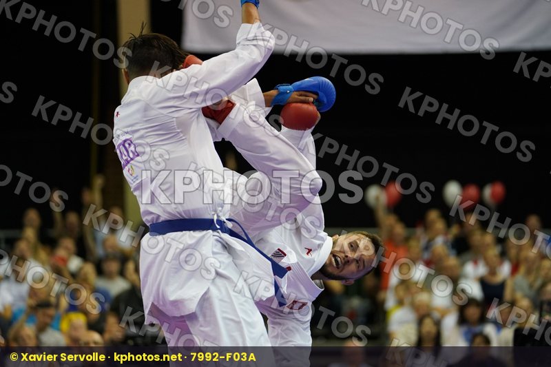 Babos Michal bronze match Male Kumite +84kg Morrocco Ouchen Achraf Poland
