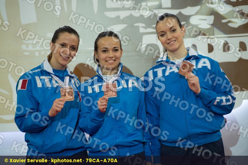 female Italy kata podiums team