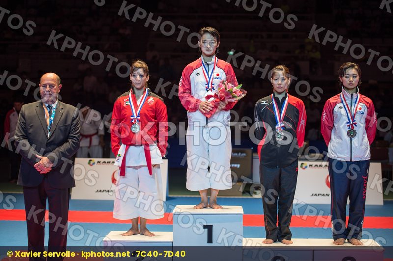 female Hirota Shimizu Kiyou Iwamoto Emiri Japan kata podiums San