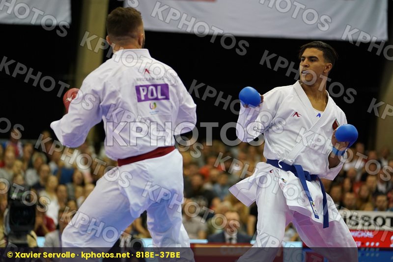 Babos Michal bronze match Male Kumite +84kg Morrocco Ouchen Achraf Poland