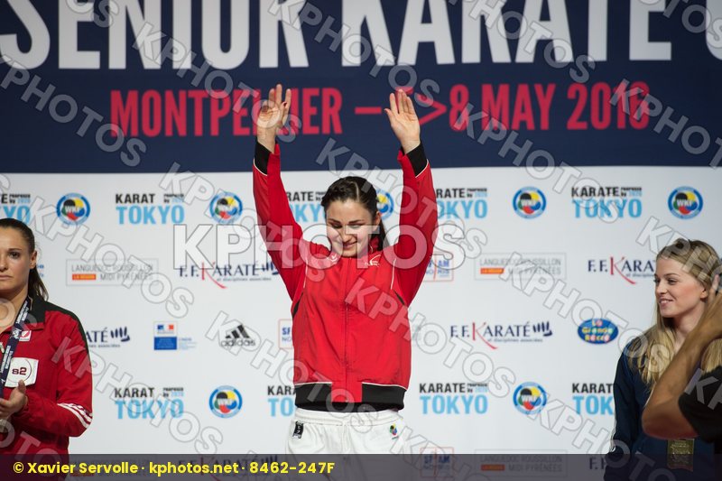 -68 Kg Female kumite podium Quirici Elena Switzerland
