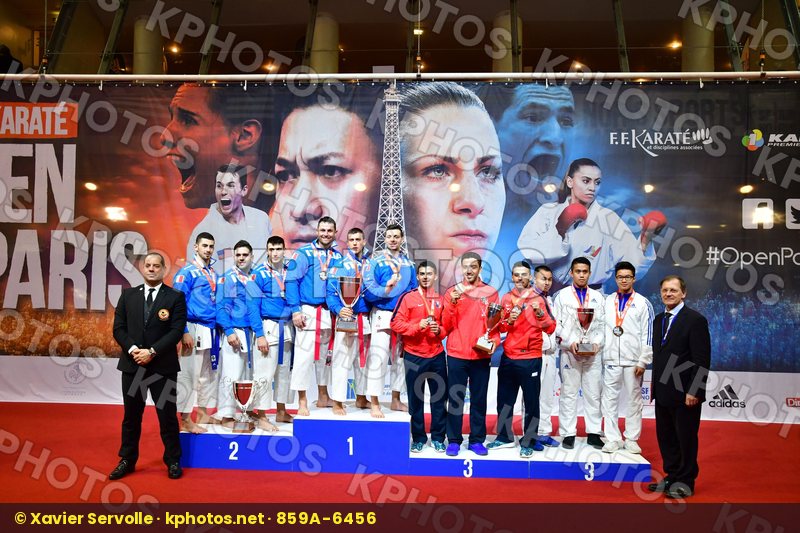 France Italy Male Team Kata podium