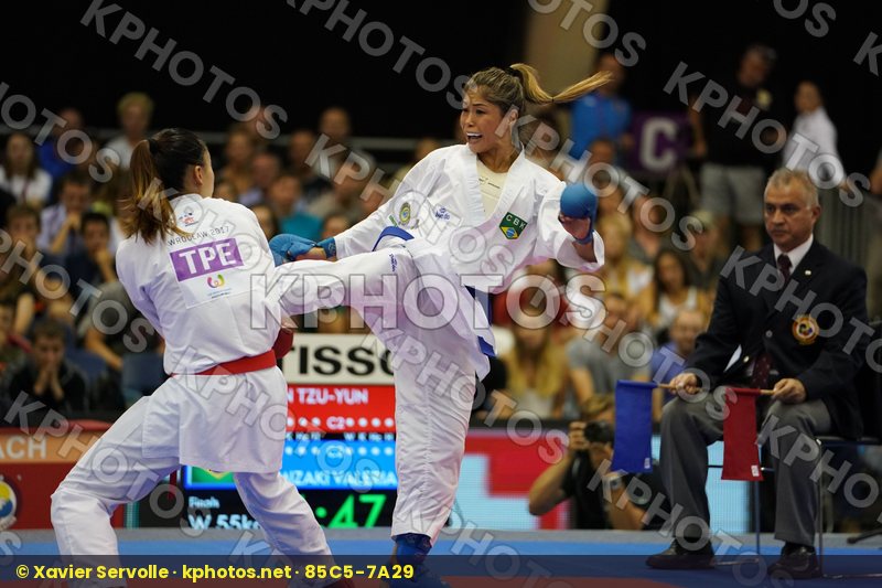 Brazil Chinese Taipei Female Kumite -55kg Gold match Kumizaki Valeria Wen Tzu-Yun