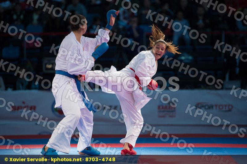 Austria bronze match female kumite Montenegro team